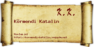 Körmendi Katalin névjegykártya