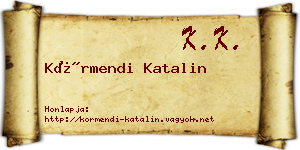 Körmendi Katalin névjegykártya