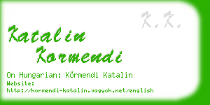 katalin kormendi business card